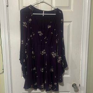 Purple long sleeve flowy dress from free people
